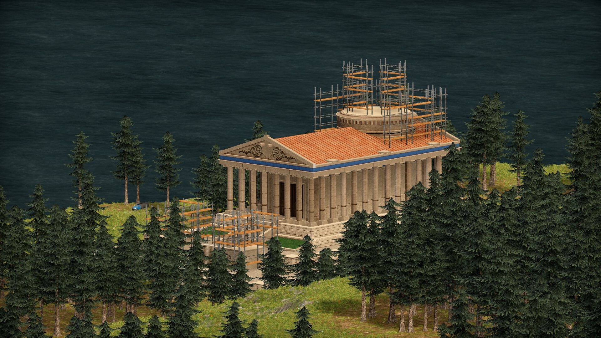 Tomb of Captains under construction. You will need to build it yourself to see it in all its glory!