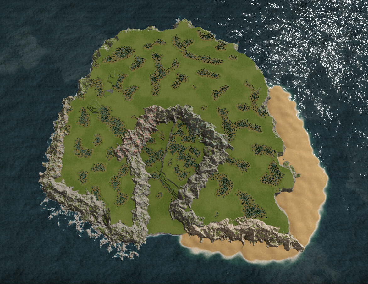 A new map called You shall not pass. The start location is at the bottom center, in the valley.