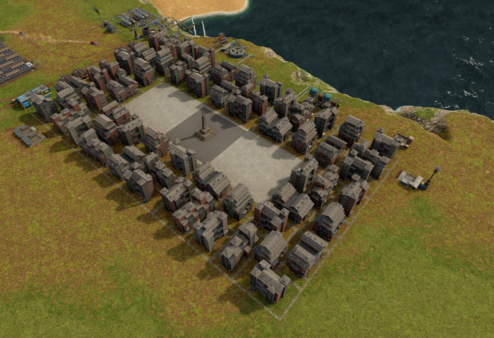 Settlement square with a pillar + 2 light squares next to it (work in progress)