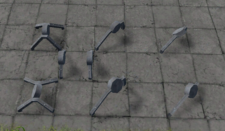 All pillar attachment types for a pipe transport