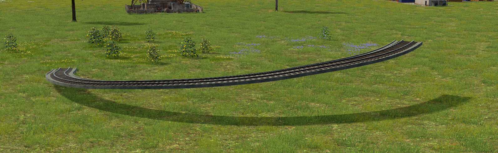 Example of 14-tile radius ramp turn that is slightly uneven due to the segment being too long for its slope. Don’t mind the floating track, it’s work-in-progress.
