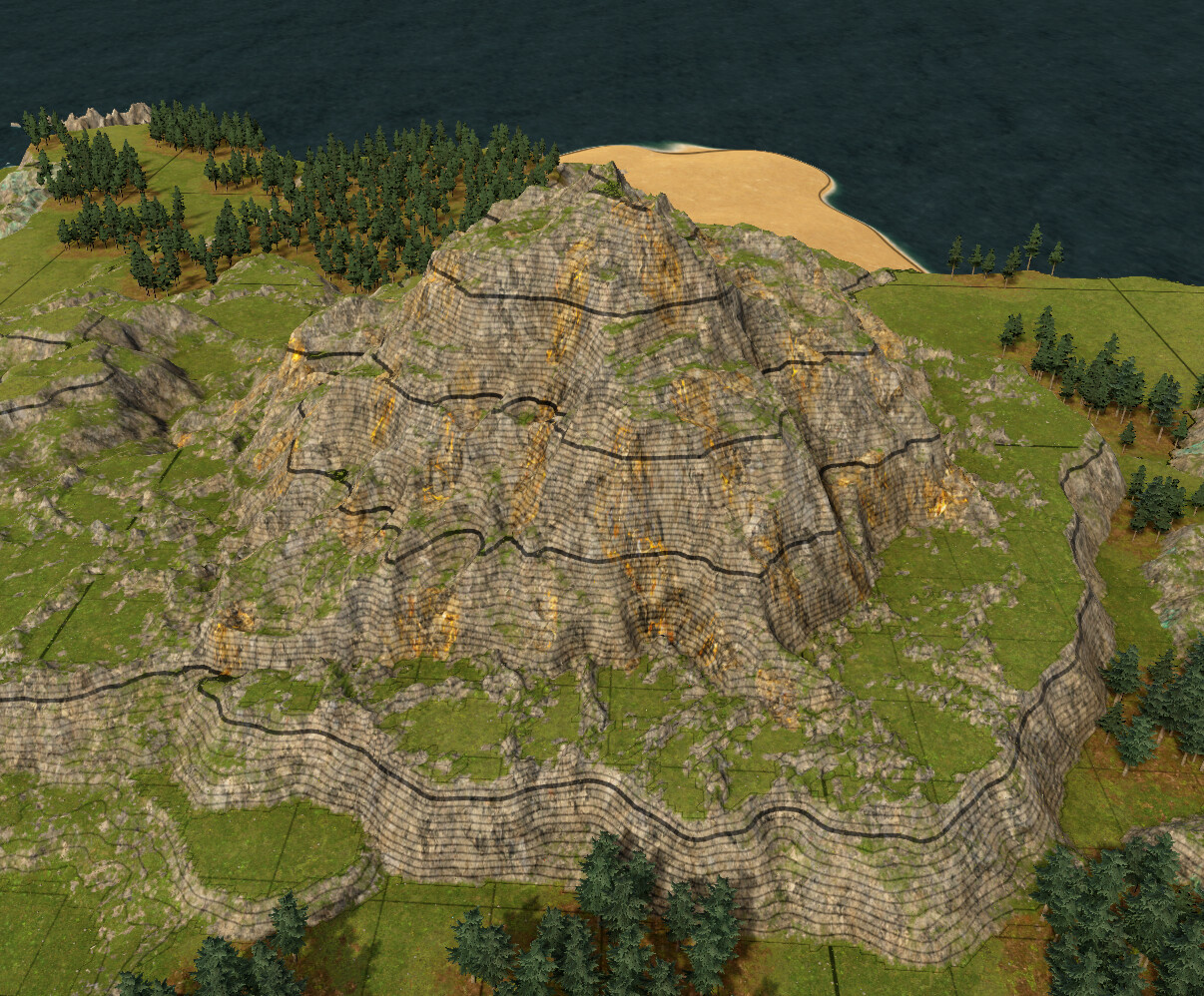 The golden peek with the new grid enabled. The thickest contour lines are every 16 tiles.