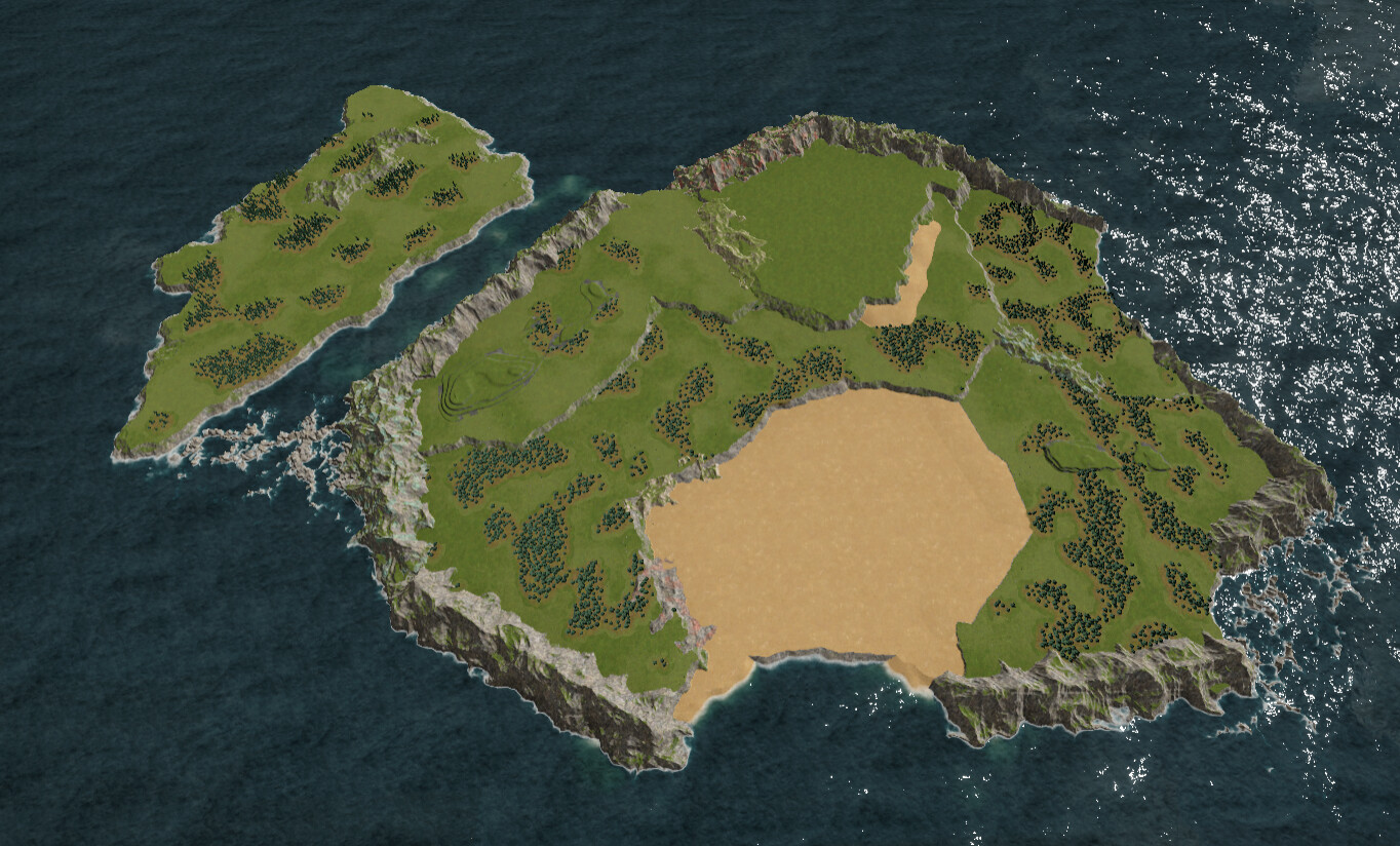 New map The Beach. The start location is on the central sand area.