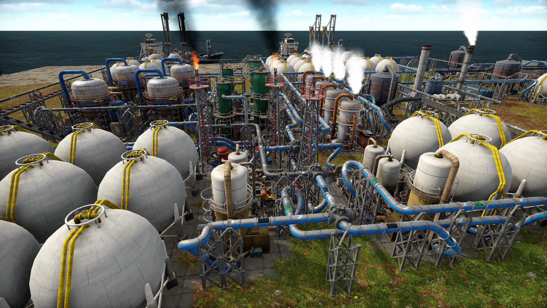 Picture of oil refinery by LodeRunner. More screenshots at the #alpha-screenshots channel on our Discord server.