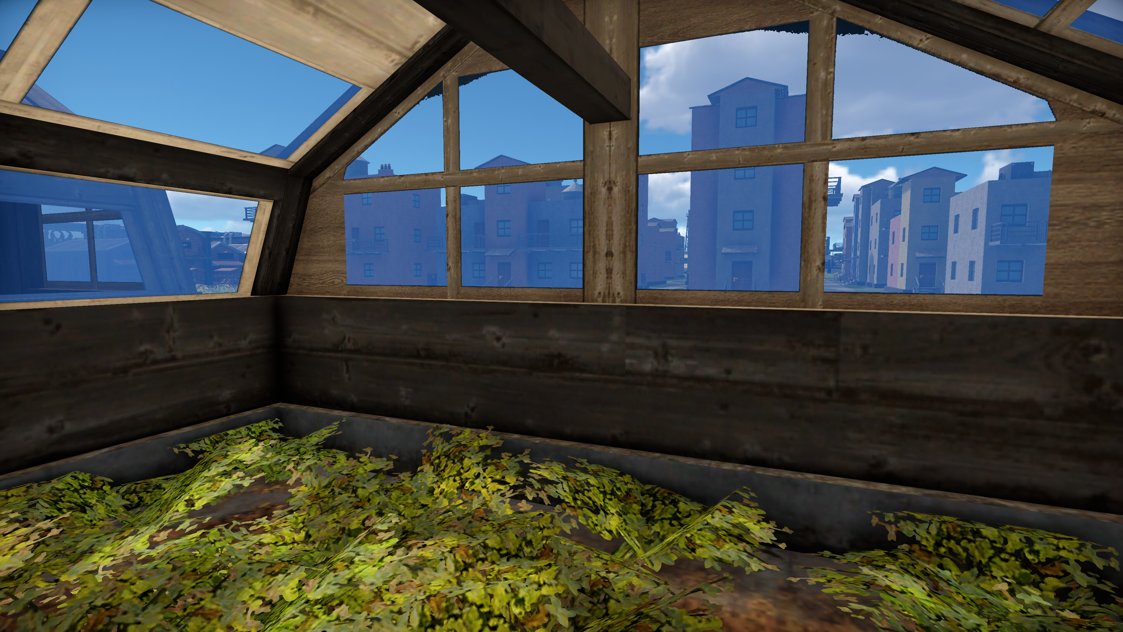 This screenshot from inside of greenhouse looking at settlement buildings was shared by jacklockwood with the comment: “That feeling when you’re stuck on a never-ending day shift and you just wanna go home and play CoI Ahhh”